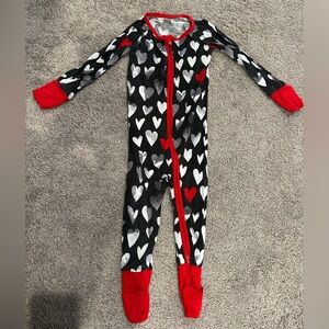 Little Sleepies Monochrome Hearts Zippie 6-12m